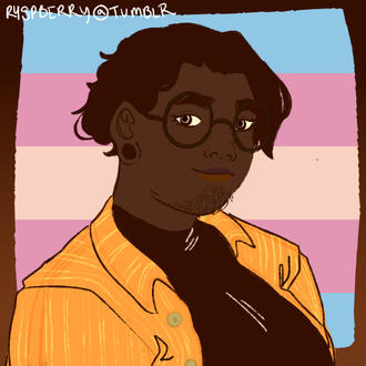 A picrew of an Afro-Asian man with short hair and glasses.